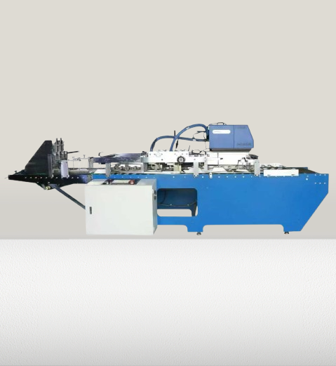 Paper bag machine in operation