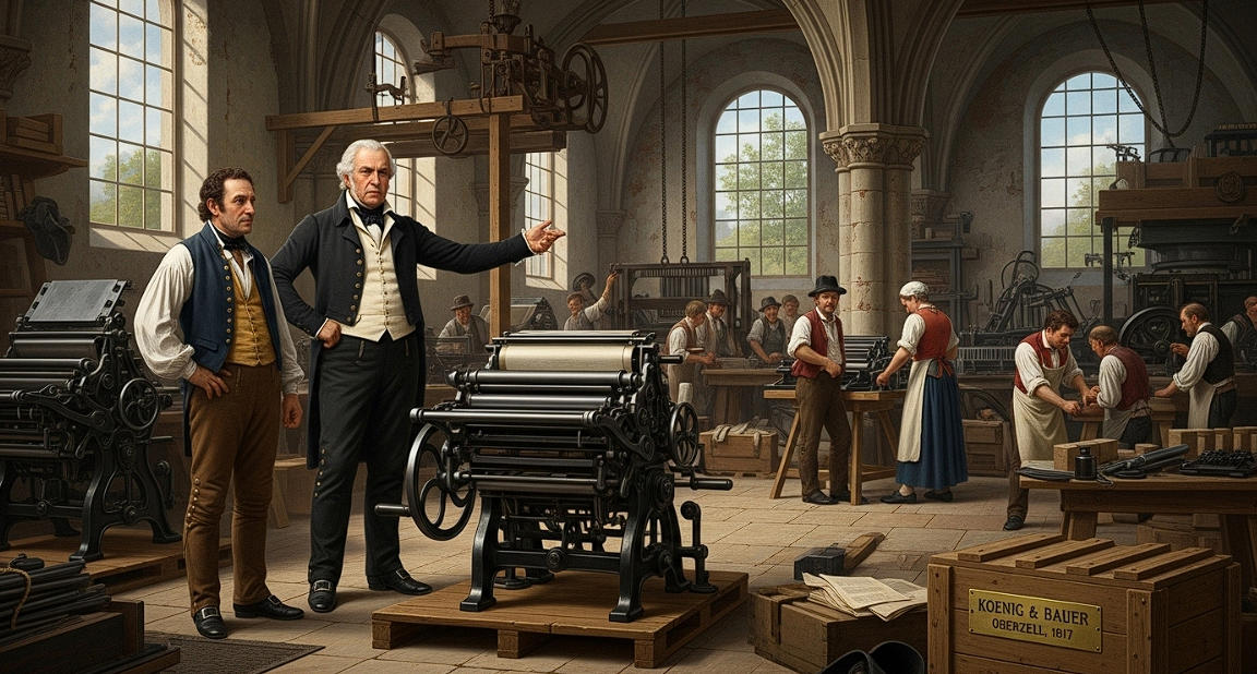 Koenig Bauer factory 1817 Oberzell monastery printing