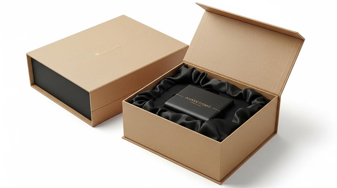 rigid paperboard, satin lining, premium inserts