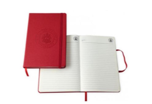 Notebook with ribbon bookmark