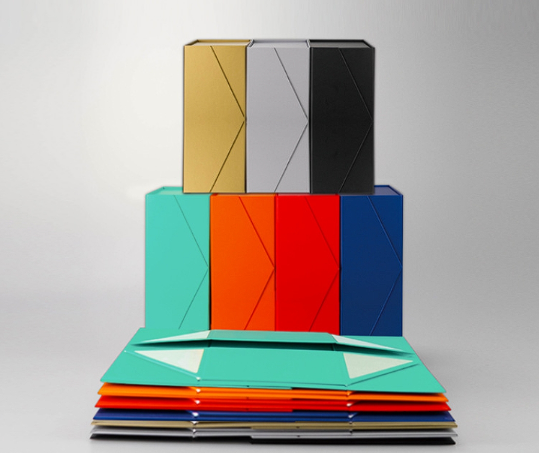 Collapsible rigid box sample — cosmetics and premium retail packaging