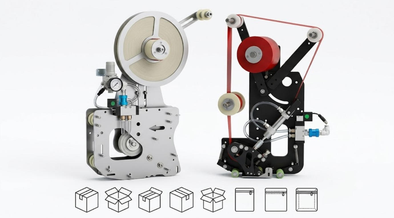 KY-35T and KY-20T Industrial Automatic Tape Applicator Heads for Folder-Gluers