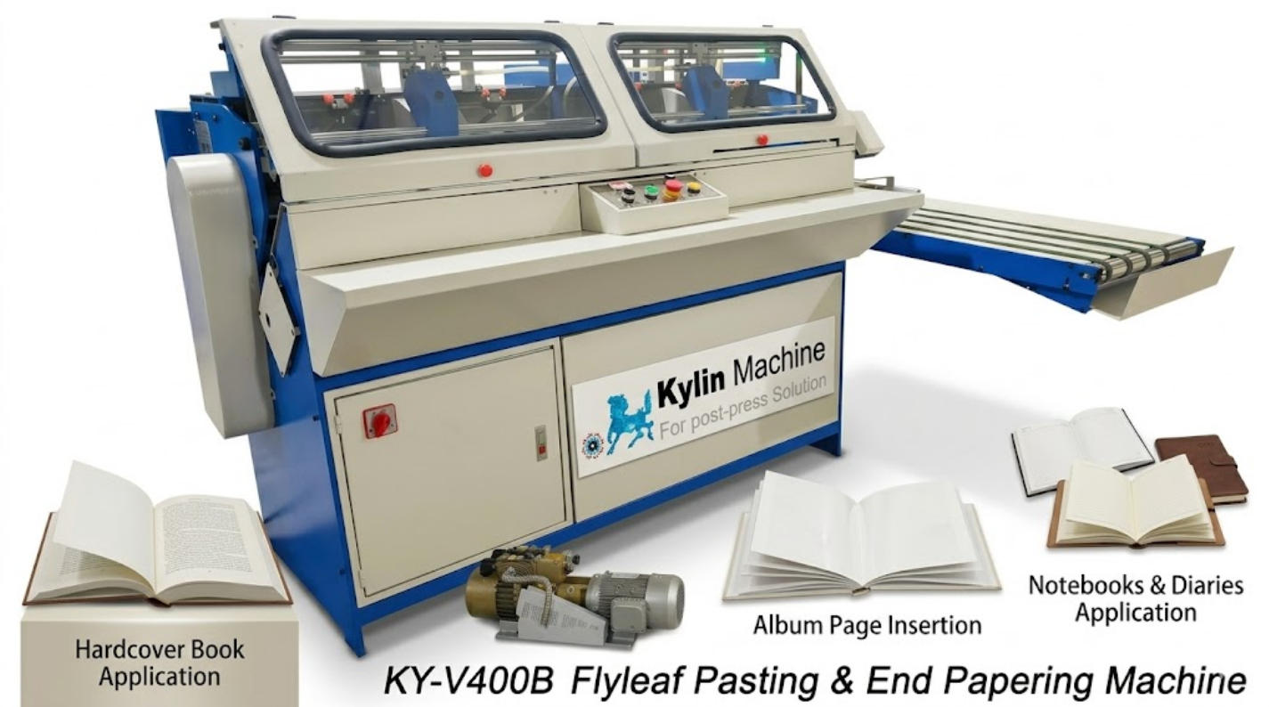 KY-V400B Automatic Flyleaf and End Papering Machine for hardcover book binding